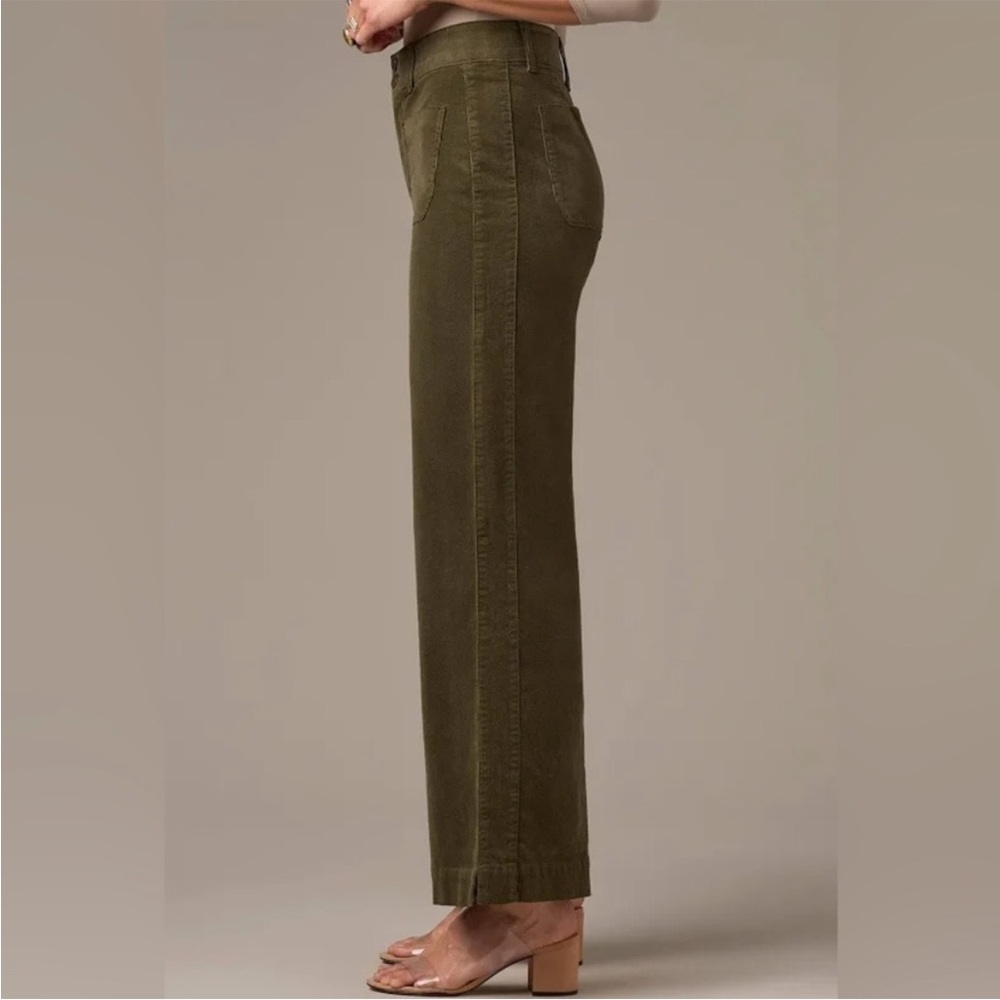 Wit & Wisdom Emma Patch Pocket High Waist Wide Leg Corduroy Pants Green Sz 24W - Picture 2 of 6